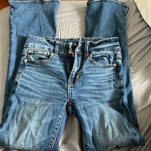 American eagle bootcut jeans, size 0 , super stretch